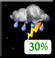 Mostly Cloudy, Scattered Showers and Isolated Storms